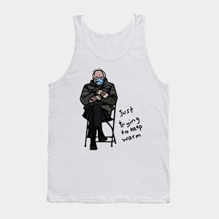 Keep Warm Bernie Sanders Memes Line Drawing Tank Top